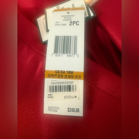 NWT Le Suit Skirt Suit Women’s Size 16W Crimson Red 2-Piece Suit Blazer & Skirt - Picture 8 of 14